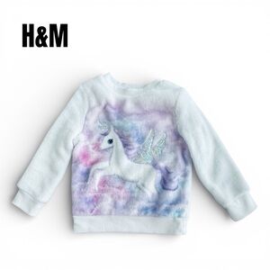 074 H&M Unicorn Sequence Fleece Sweater